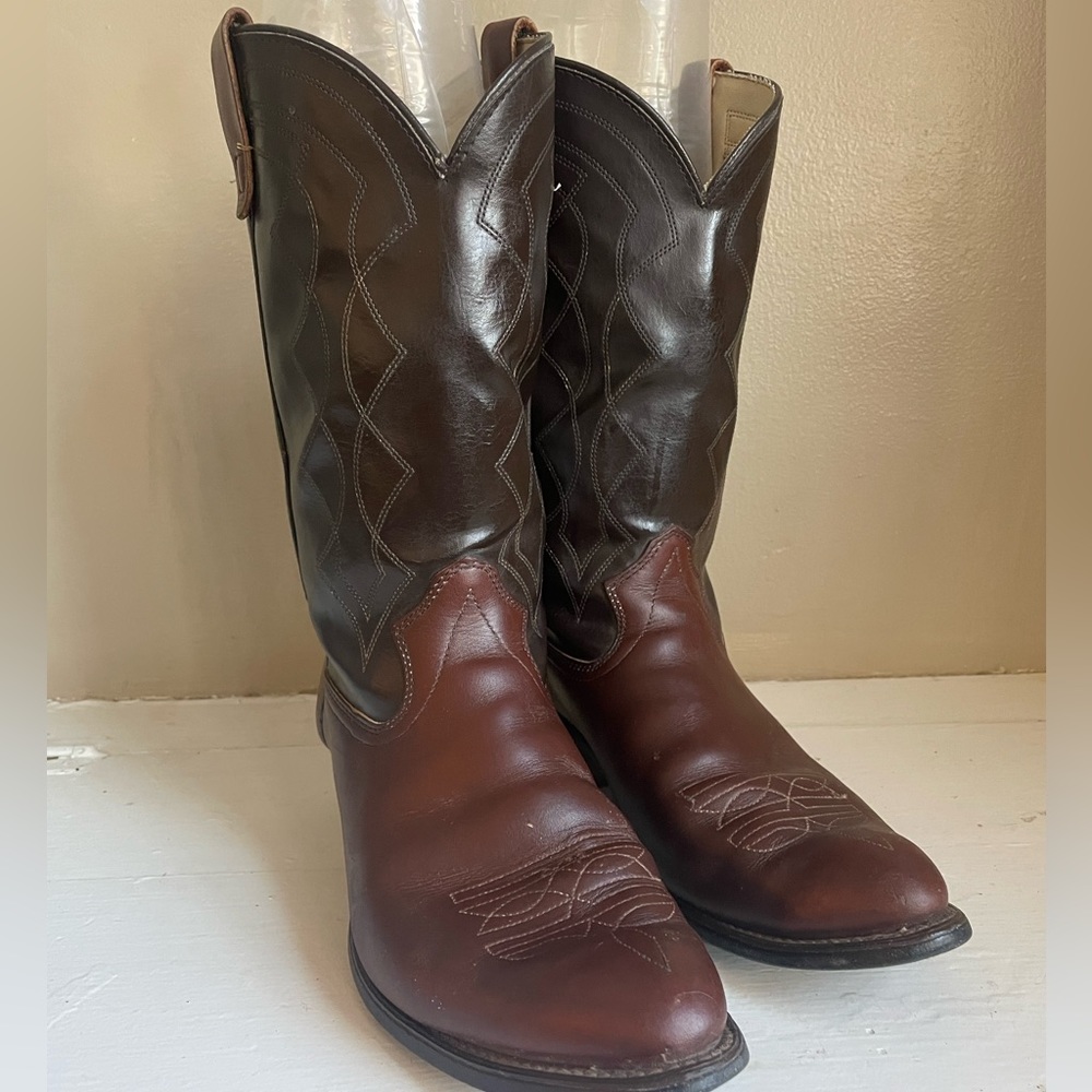 Vintage 1980s Texas made in USA Cowboy Boots 12D